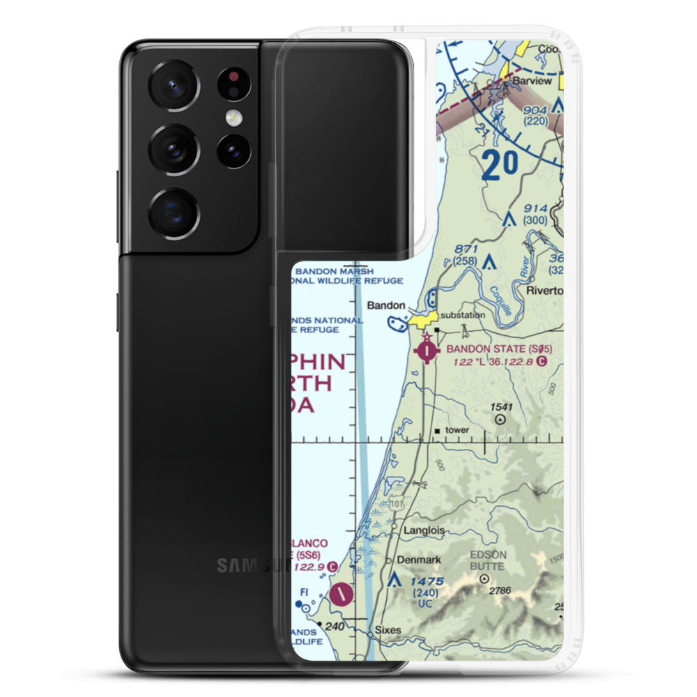 Bandon State Airport (S05) VFR Sectional Samsung Case Samsung Galaxy S21 Ultra model shown