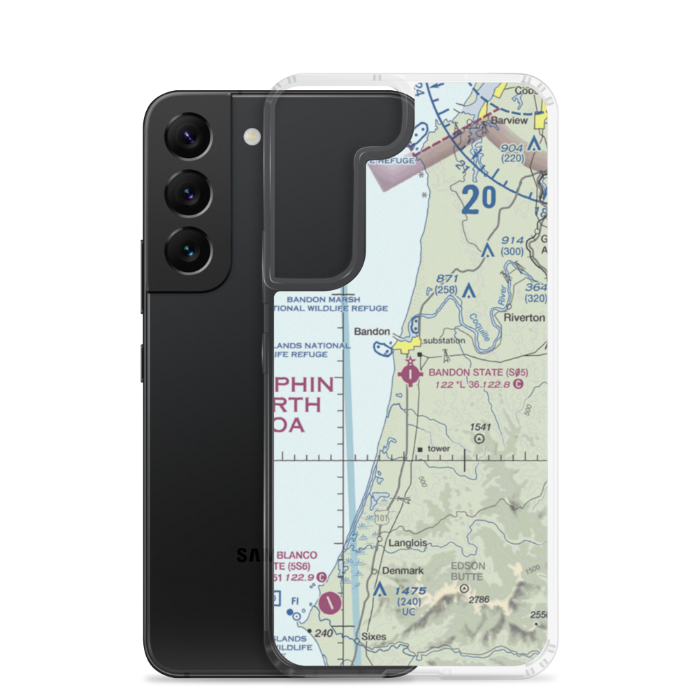 Bandon State Airport (S05) VFR Sectional Samsung Case Samsung Galaxy S22 model shown