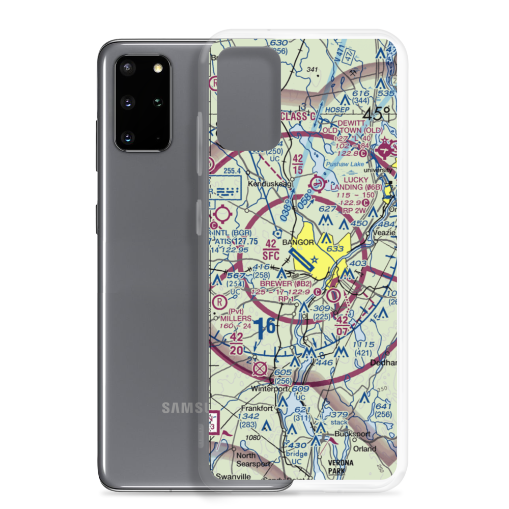 Bangor International Airport (BGR) VFR Sectional Samsung Case Samsung Galaxy S20 Plus model shown