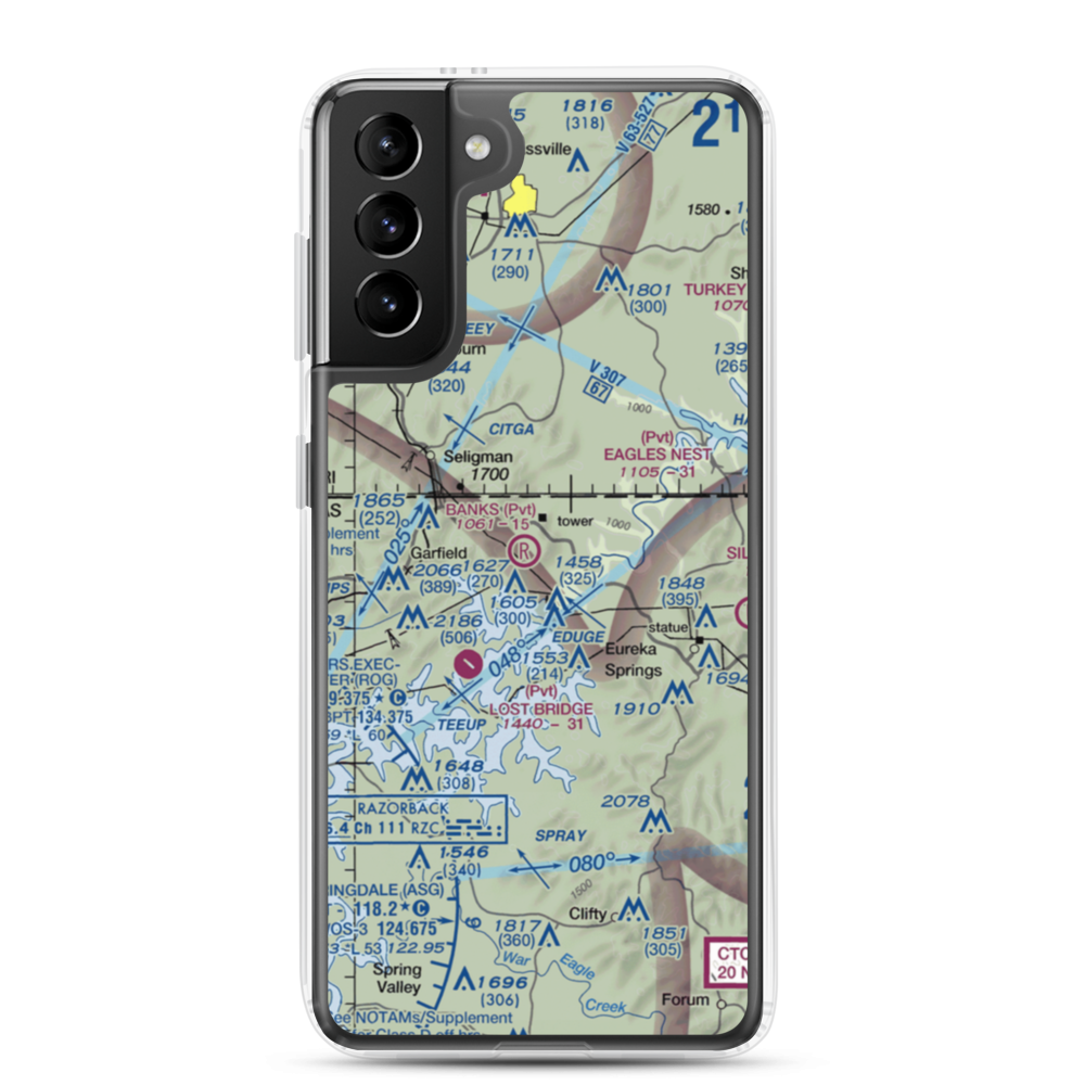 Banks Ranch Airport (62AR) VFR Sectional Samsung Case Samsung Galaxy S21 Plus model shown