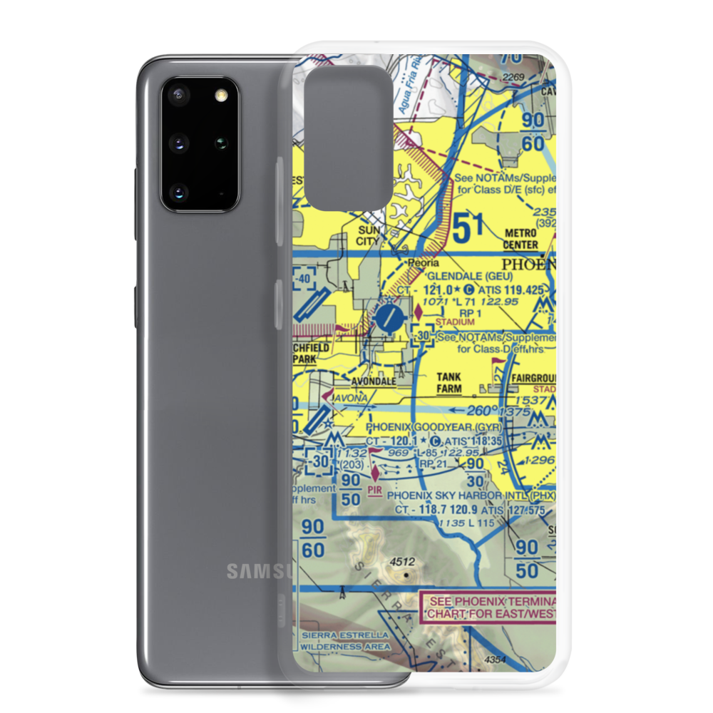 Banner Estrella Medical Center Heliport (BE1) VFR Sectional Samsung Case Samsung Galaxy S20 Plus model shown