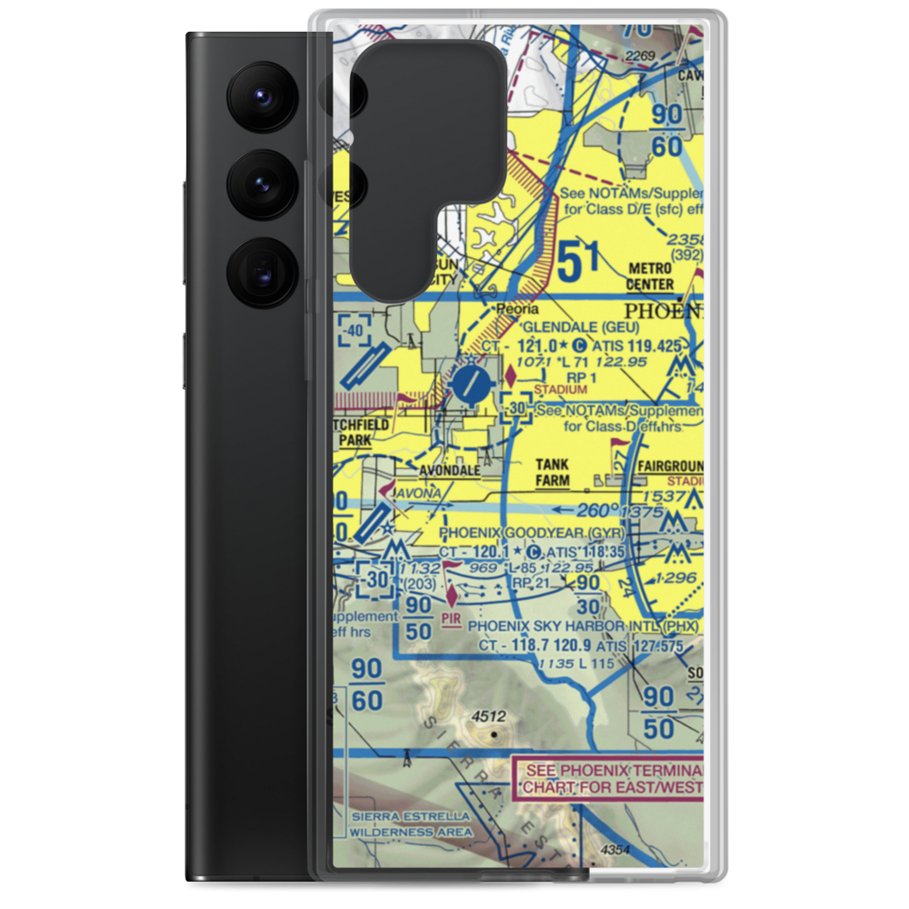 Banner Estrella Medical Center Heliport (BE1) VFR Sectional Samsung Case Samsung Galaxy S22 Ultra model shown