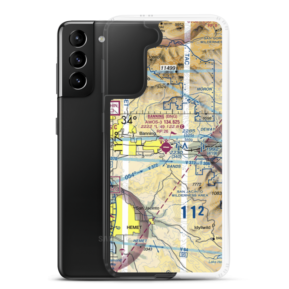 Banning Municipal Airport (BNG) VFR Sectional Samsung Case Samsung Galaxy S21 Plus model shown