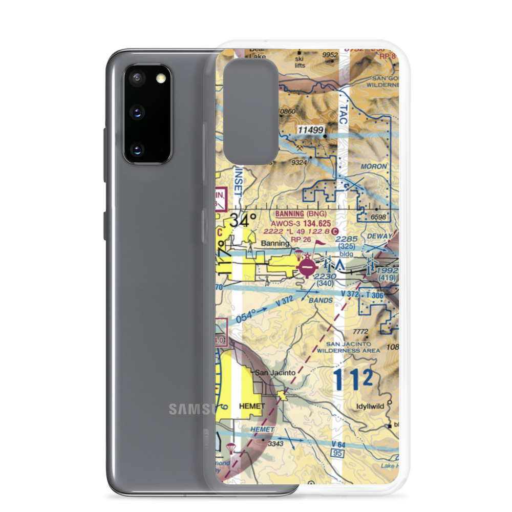 Banning Municipal Airport (BNG) VFR Sectional Samsung Case Samsung Galaxy S20 model shown