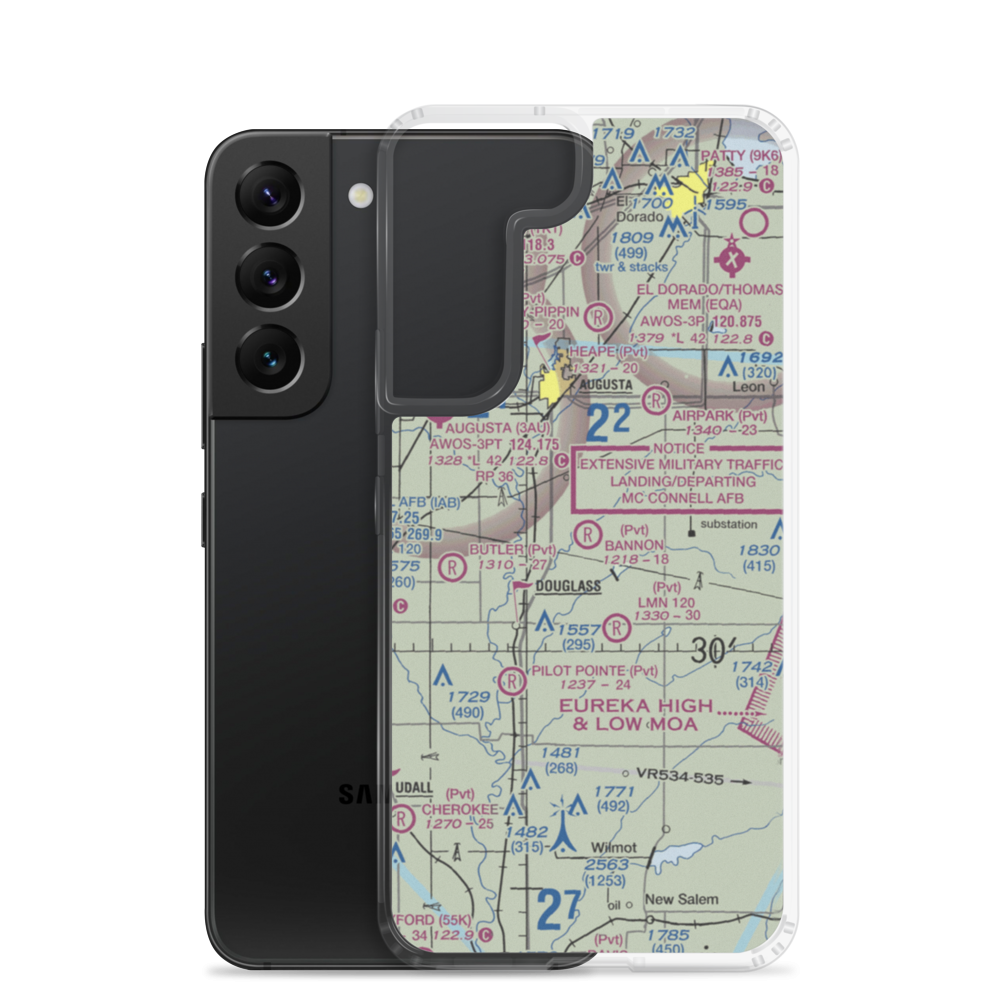 Bannon Field (70KS) VFR Sectional Samsung Case Samsung Galaxy S22 model shown