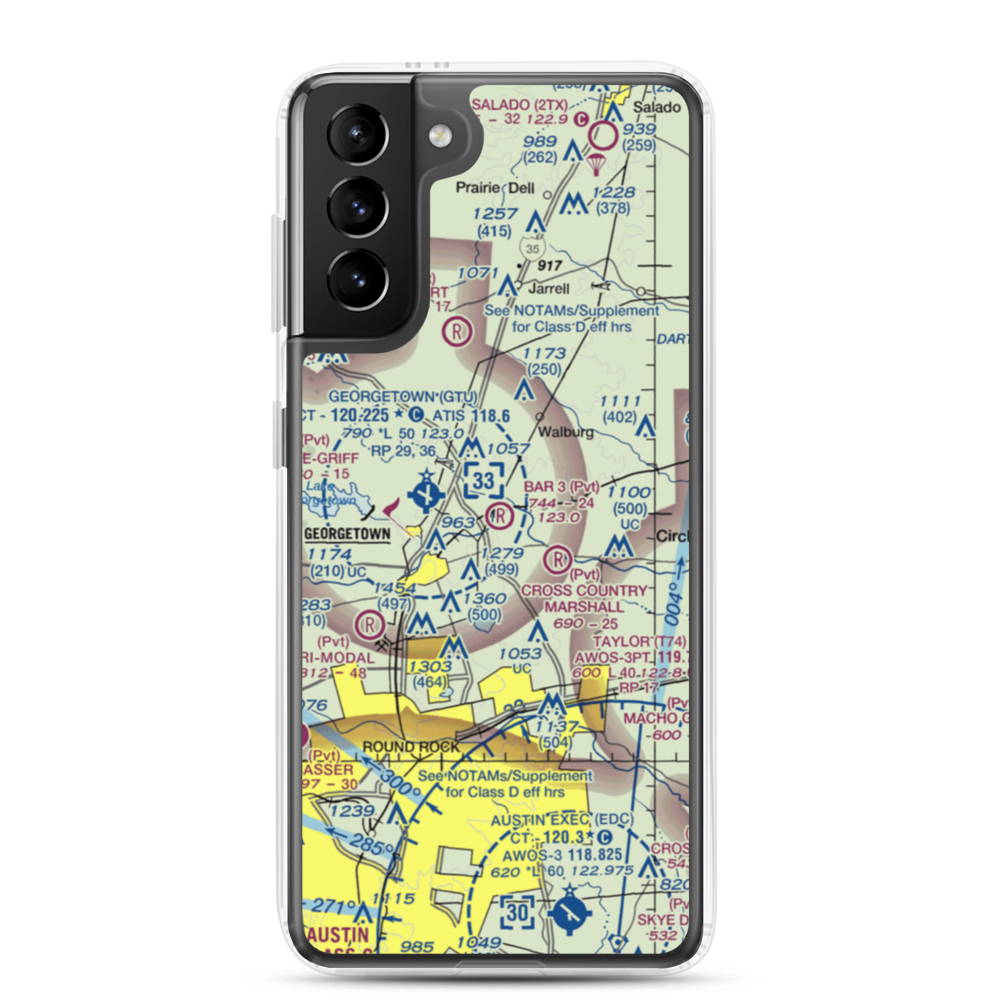 Bar 3 Ranch Airport (0XA7) VFR Sectional Samsung Case Samsung Galaxy S21 Plus model shown