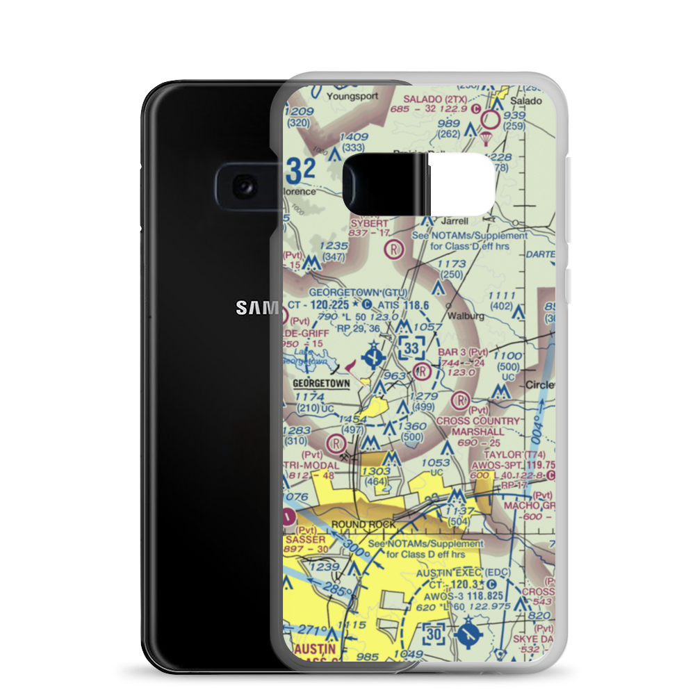 Bar 3 Ranch Airport (0XA7) VFR Sectional Samsung Case Samsung Galaxy S10e model shown
