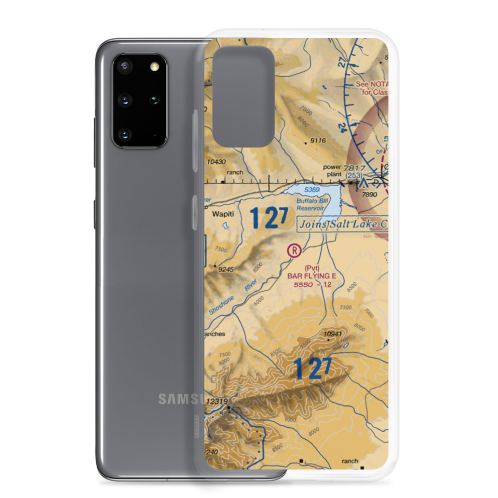 Bar Flying E Airport (2WY8) VFR Sectional Samsung Case Samsung Galaxy S20 Plus model shown