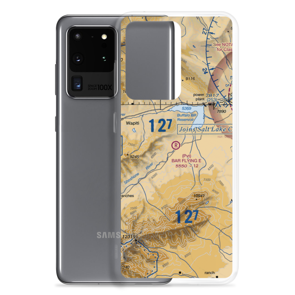 Bar Flying E Airport (2WY8) VFR Sectional Samsung Case Samsung Galaxy S20 Ultra model shown