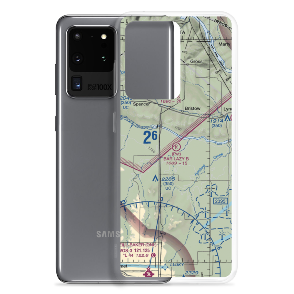 Bar Lazy B Airport (NE89) VFR Sectional Samsung Case Samsung Galaxy S20 Ultra model shown