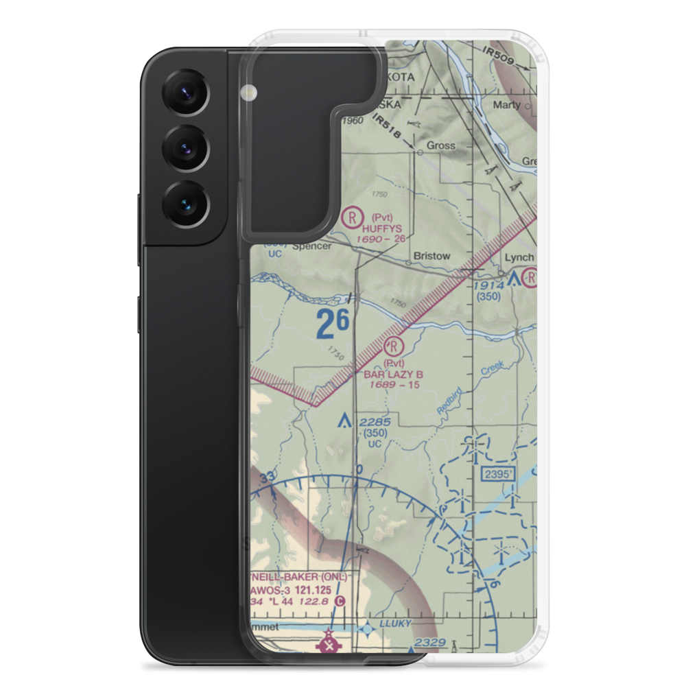 Bar Lazy B Airport (NE89) VFR Sectional Samsung Case Samsung Galaxy S22 Plus model shown