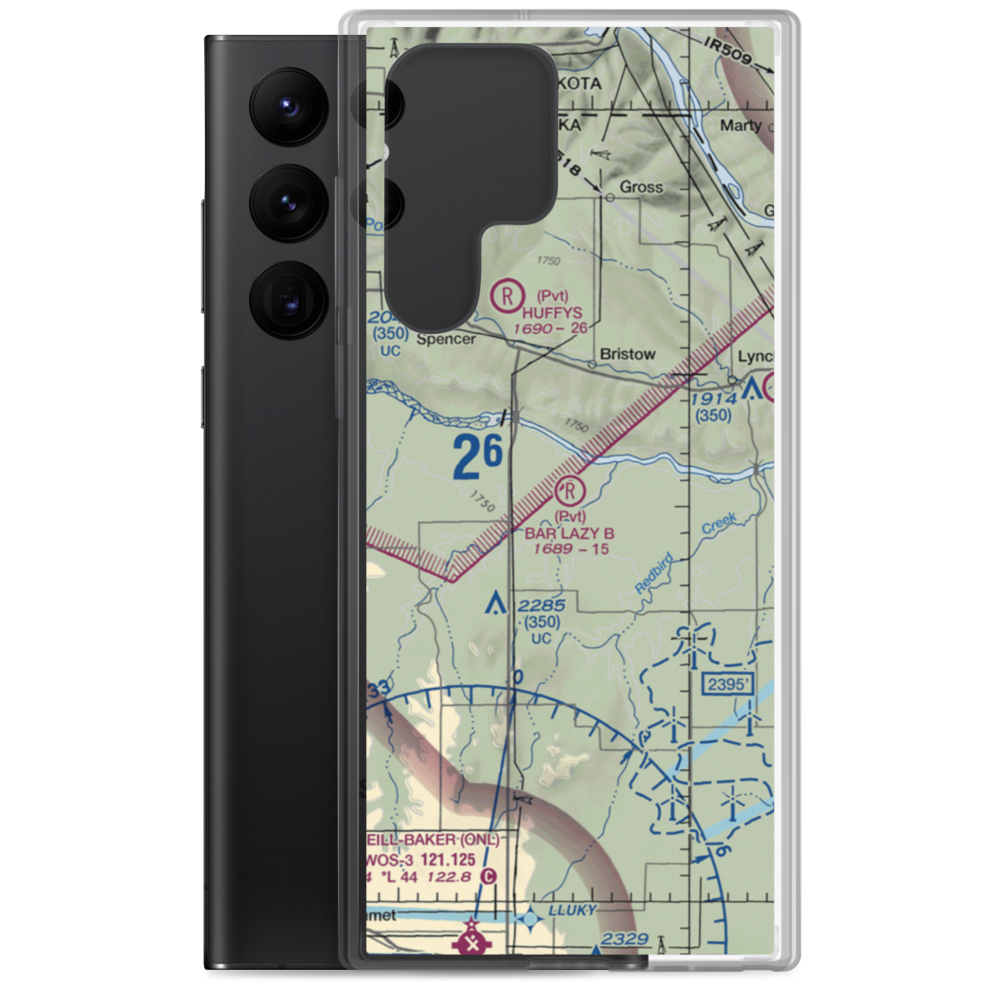 Bar Lazy B Airport (NE89) VFR Sectional Samsung Case Samsung Galaxy S22 Ultra model shown