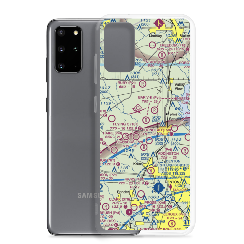 Bar V K Airport (TX32) VFR Sectional Samsung Case Samsung Galaxy S20 Plus model shown