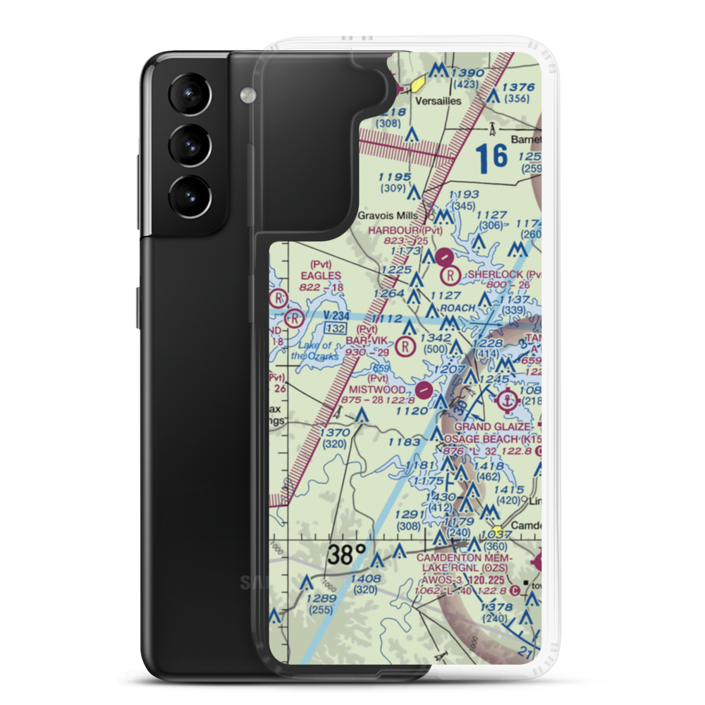Bar-Vik Airport (MO89) VFR Sectional Samsung Case Samsung Galaxy S21 Plus model shown