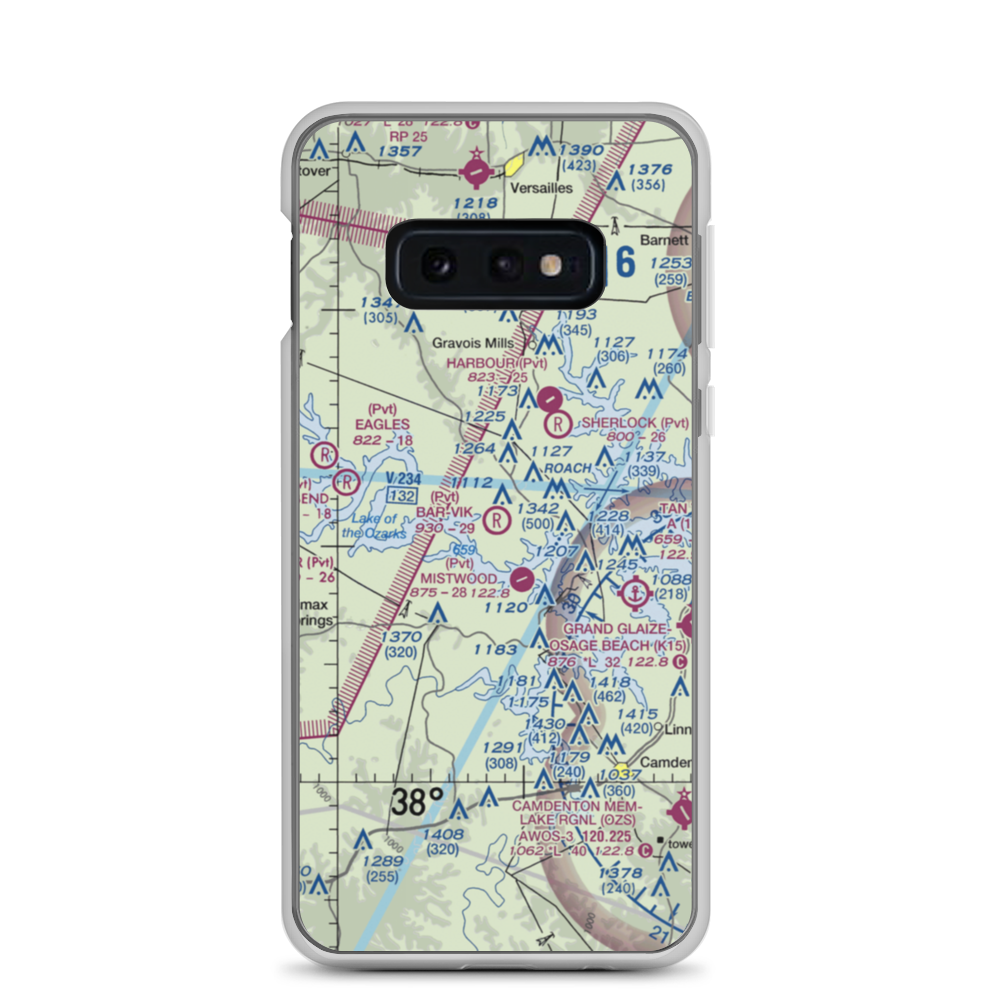 Bar-Vik Airport (MO89) VFR Sectional Samsung Case Samsung Galaxy S10e model shown