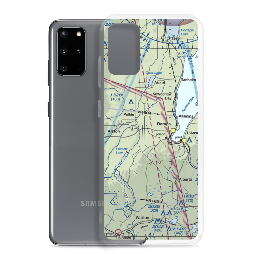 Baraga Airport (2P4) VFR Sectional Samsung Case Samsung Galaxy S20 Plus model shown