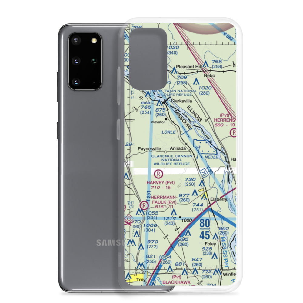 Barber Airport (38MO) VFR Sectional Samsung Case Samsung Galaxy S20 Plus model shown