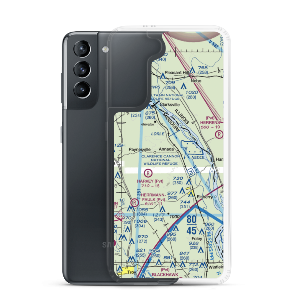 Barber Airport (38MO) VFR Sectional Samsung Case Samsung Galaxy S21 model shown