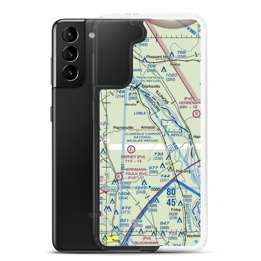Barber Airport (38MO) VFR Sectional Samsung Case Samsung Galaxy S21 Plus model shown