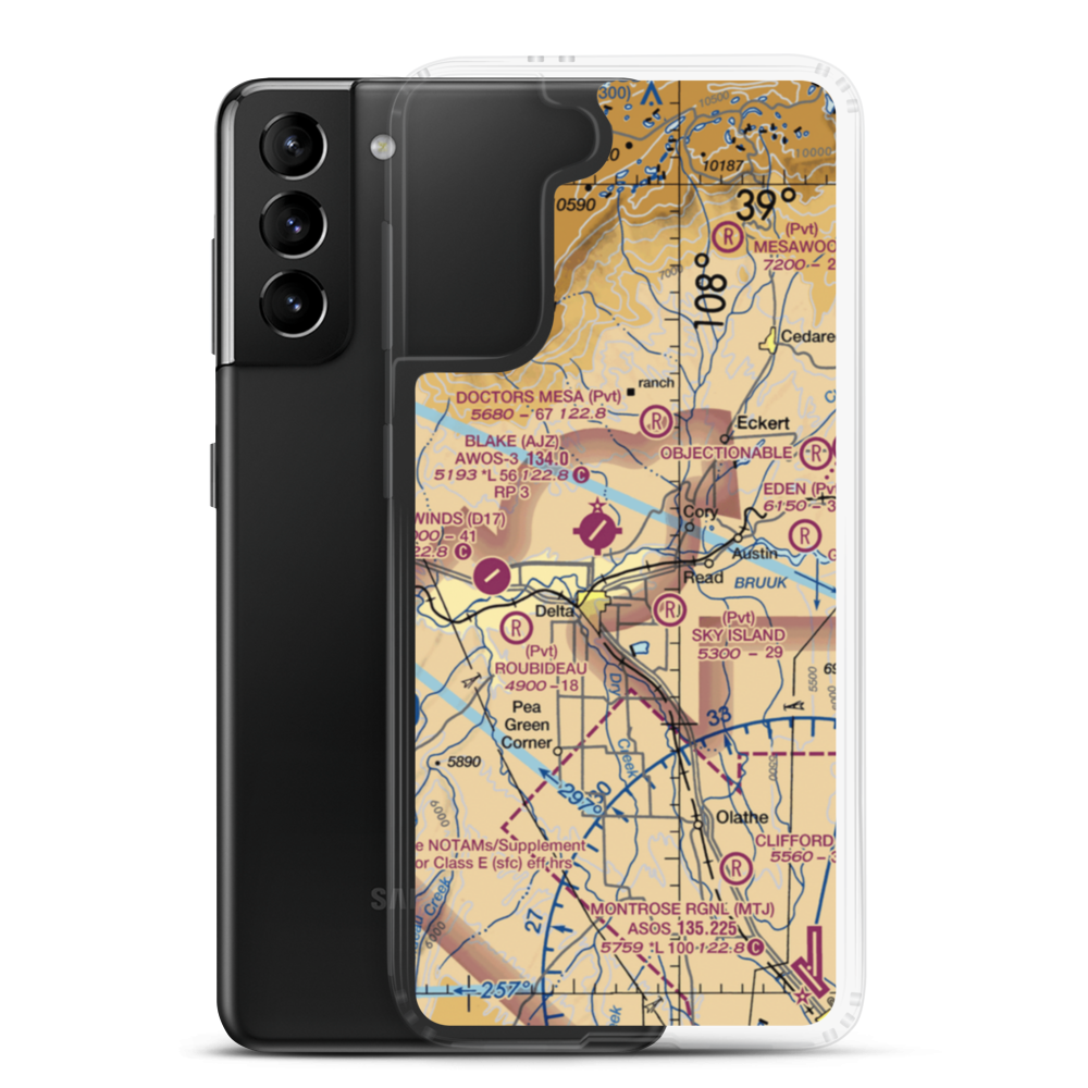 Barber Field (CO89) VFR Sectional Samsung Case Samsung Galaxy S21 Plus model shown