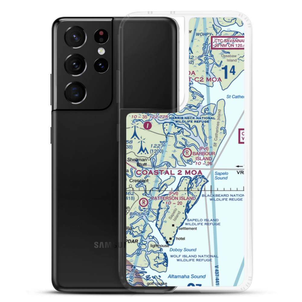 Barbour Island Airport (72GA) VFR Sectional Samsung Case Samsung Galaxy S21 Ultra model shown