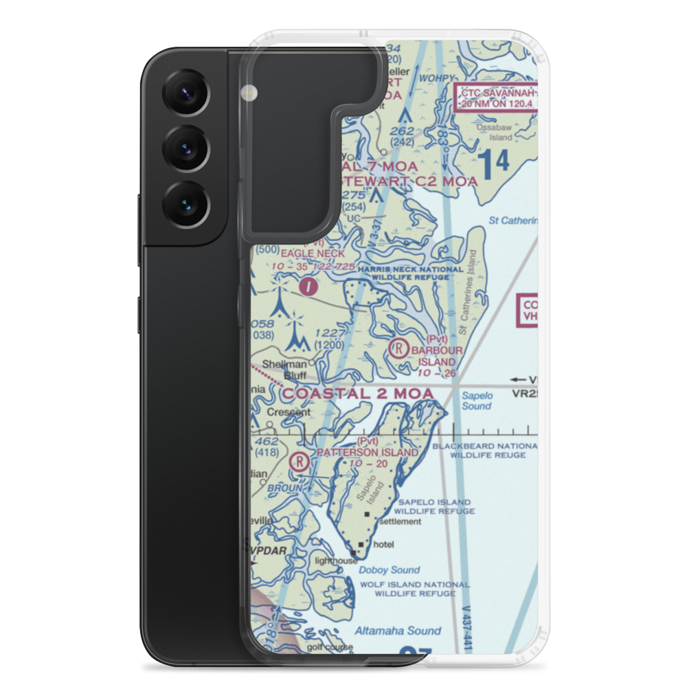 Barbour Island Airport (72GA) VFR Sectional Samsung Case Samsung Galaxy S22 Plus model shown