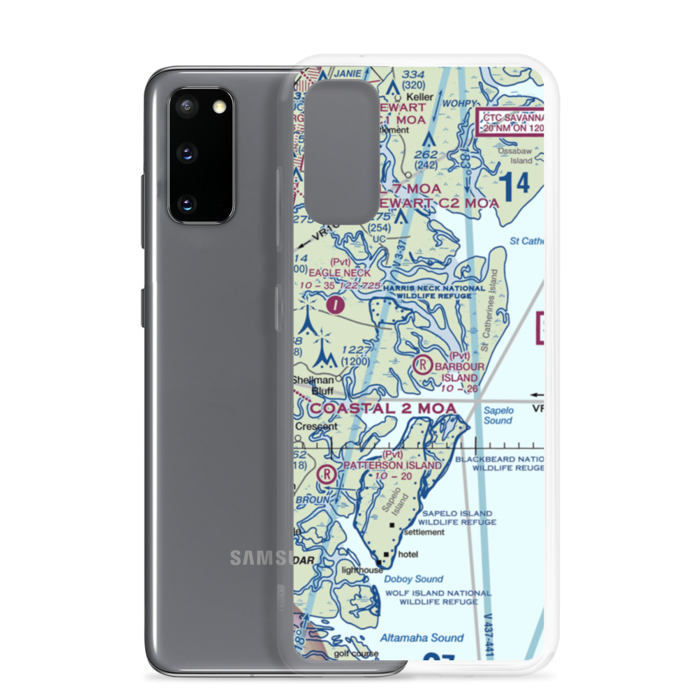 Barbour Island Airport (72GA) VFR Sectional Samsung Case Samsung Galaxy S20 model shown