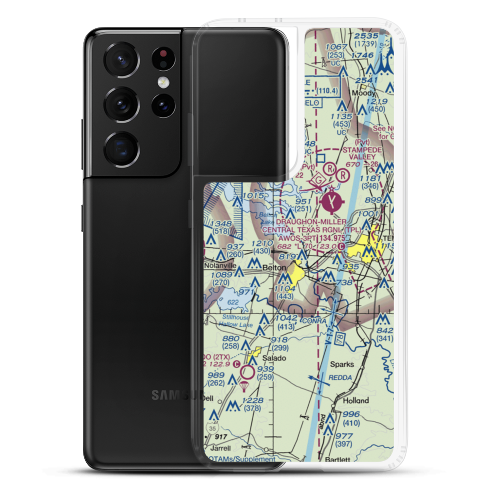 Barge Ranch Airport (62TX) VFR Sectional Samsung Case Samsung Galaxy S21 Ultra model shown