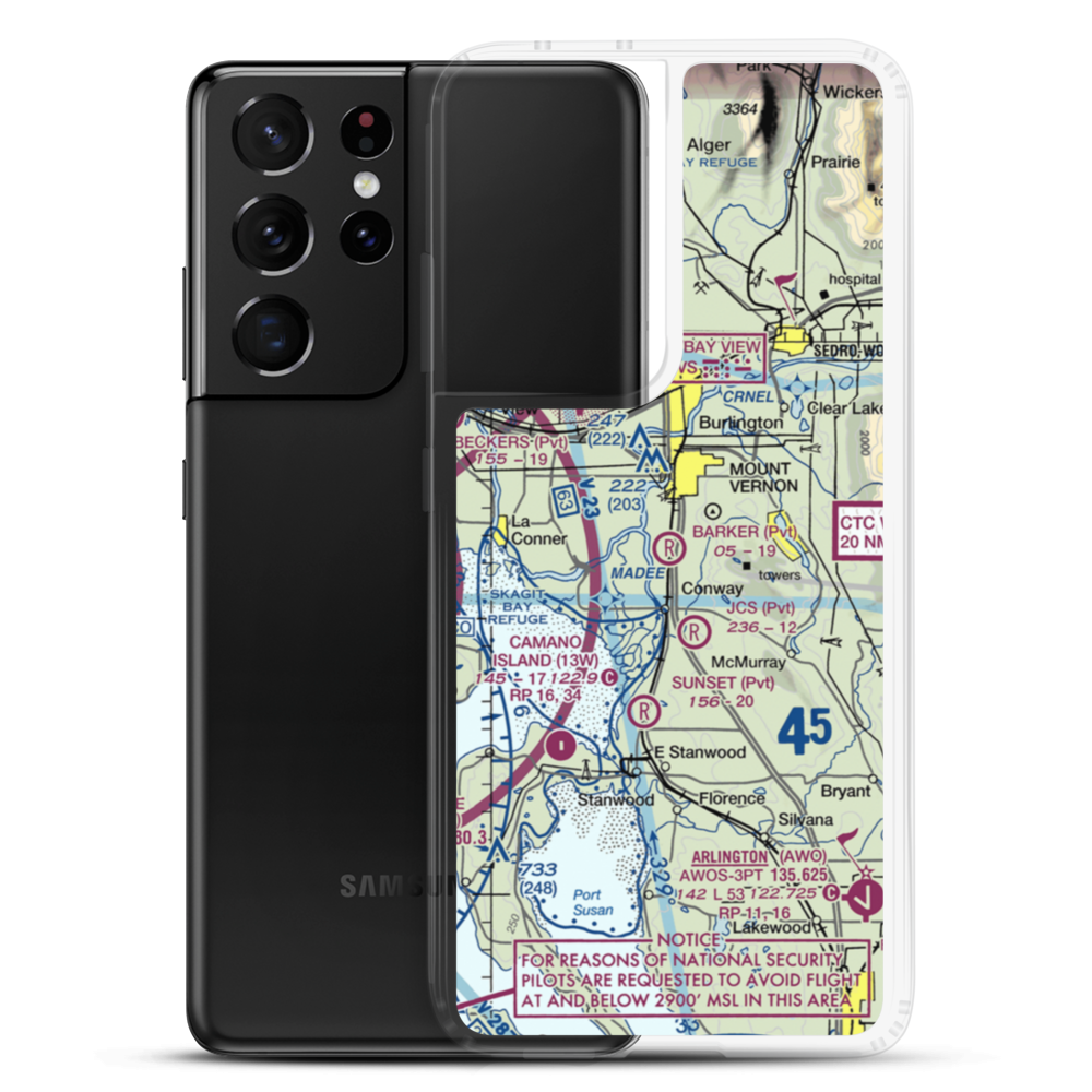 Barker Airport (WA07) VFR Sectional Samsung Case Samsung Galaxy S21 Ultra model shown