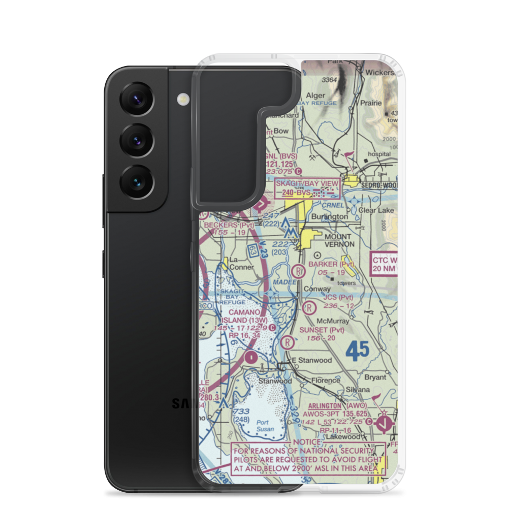 Barker Airport (WA07) VFR Sectional Samsung Case Samsung Galaxy S22 model shown