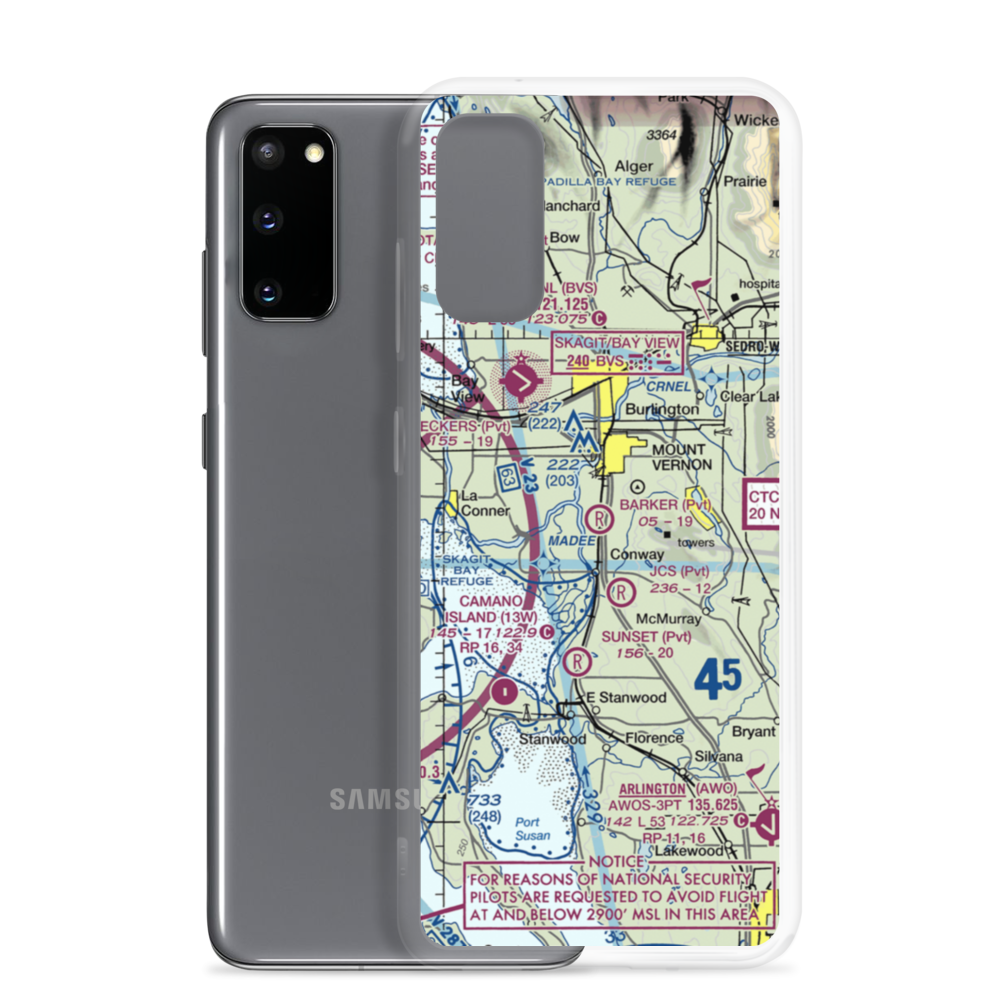 Barker Airport (WA07) VFR Sectional Samsung Case Samsung Galaxy S20 model shown