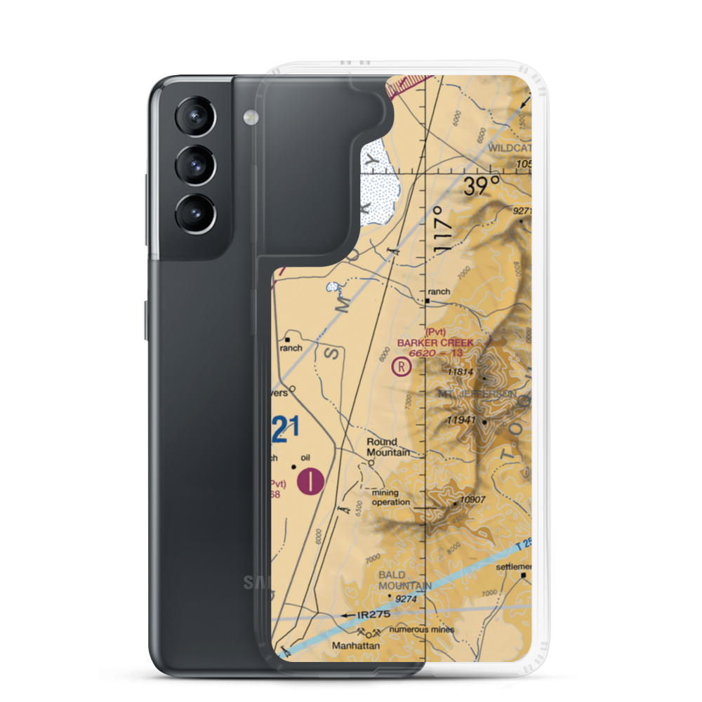 Barker Creek Ranch Airstrip (NV31) VFR Sectional Samsung Case Samsung Galaxy S21 model shown