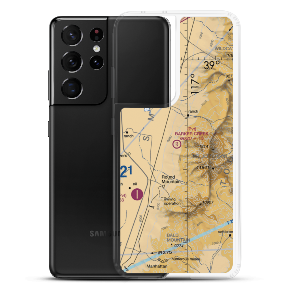 Barker Creek Ranch Airstrip (NV31) VFR Sectional Samsung Case Samsung Galaxy S21 Ultra model shown