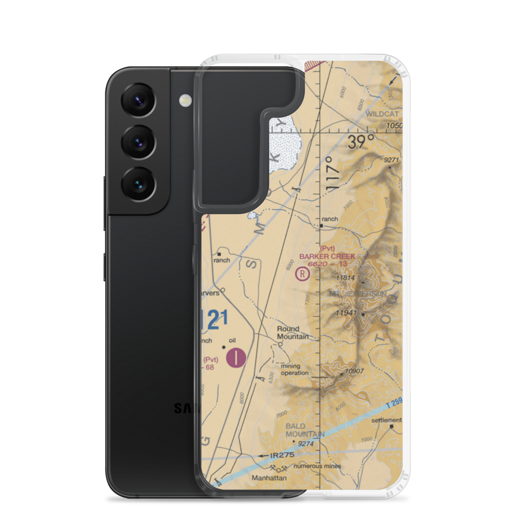 Barker Creek Ranch Airstrip (NV31) VFR Sectional Samsung Case Samsung Galaxy S22 model shown