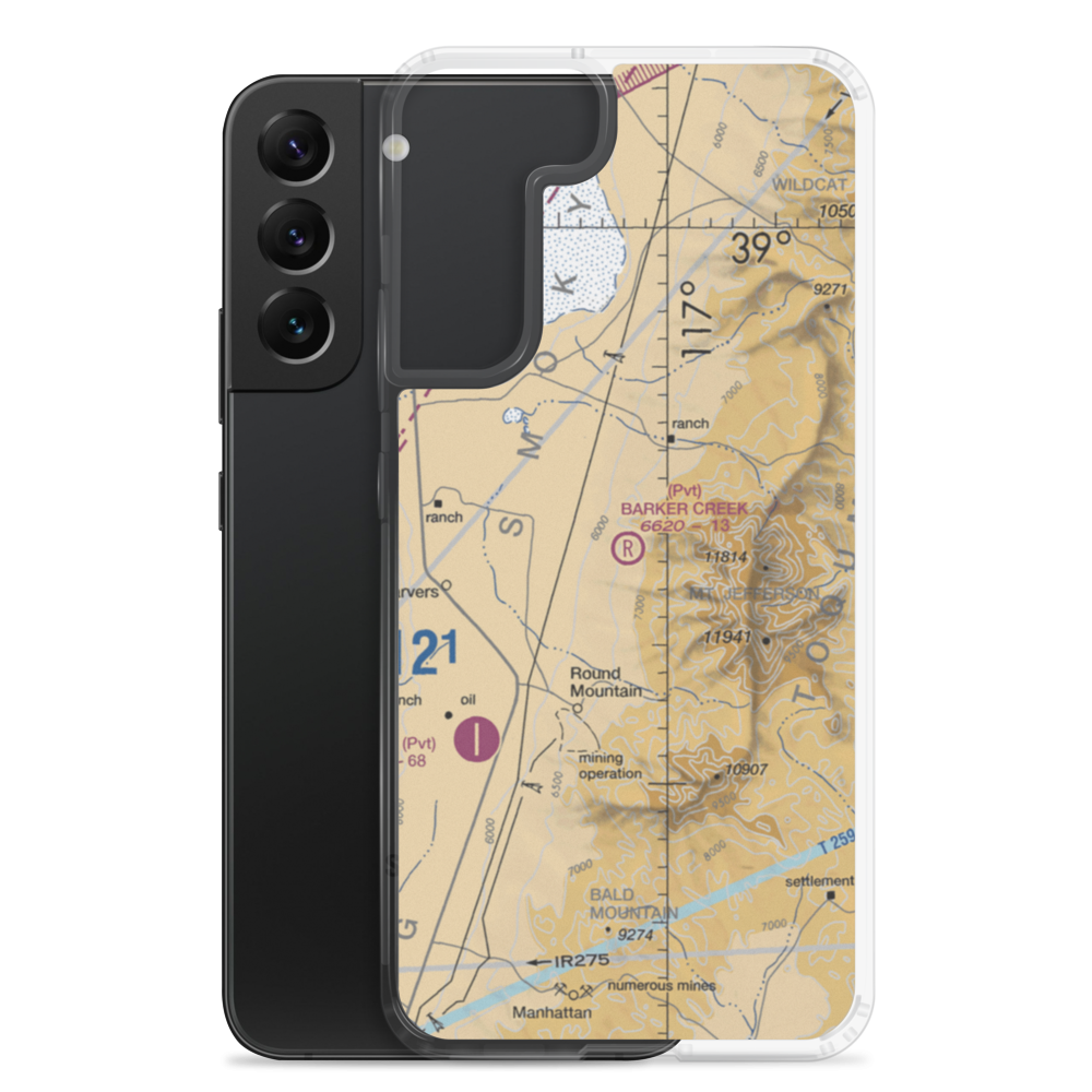 Barker Creek Ranch Airstrip (NV31) VFR Sectional Samsung Case Samsung Galaxy S22 Plus model shown