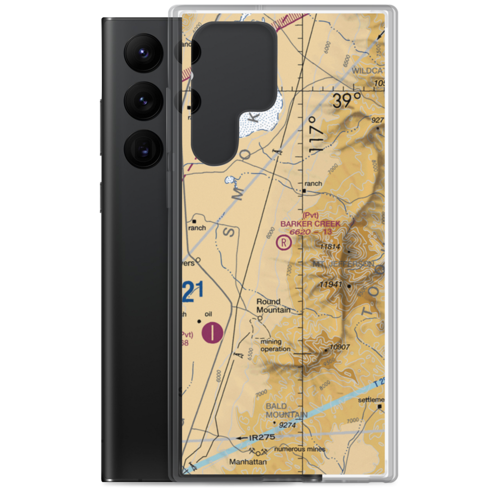 Barker Creek Ranch Airstrip (NV31) VFR Sectional Samsung Case Samsung Galaxy S22 Ultra model shown