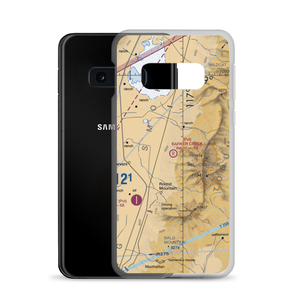 Barker Creek Ranch Airstrip (NV31) VFR Sectional Samsung Case Samsung Galaxy S10e model shown