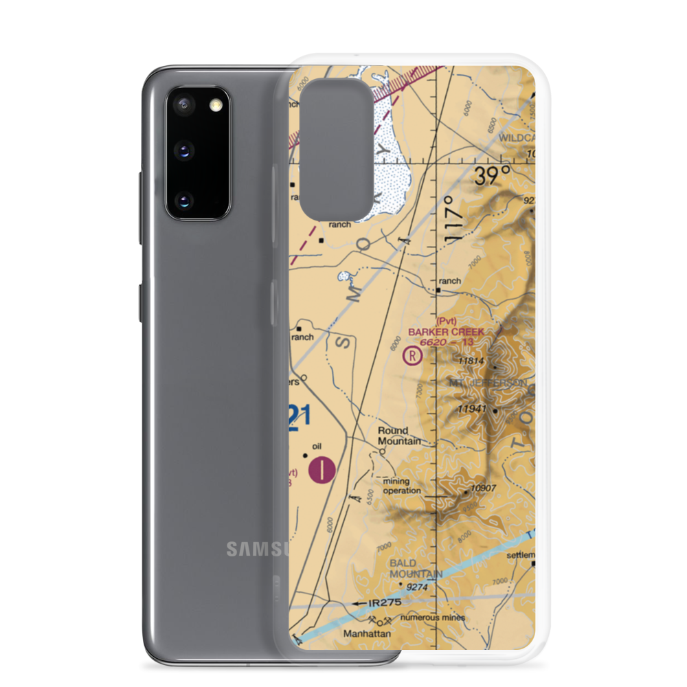 Barker Creek Ranch Airstrip (NV31) VFR Sectional Samsung Case Samsung Galaxy S20 model shown