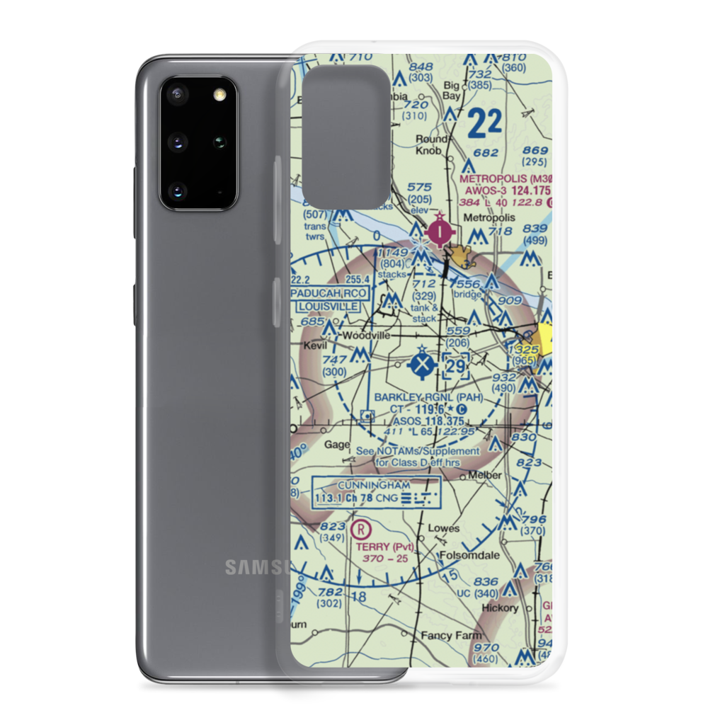 Barkley Regional Airport (PAH) VFR Sectional Samsung Case Samsung Galaxy S20 Plus model shown