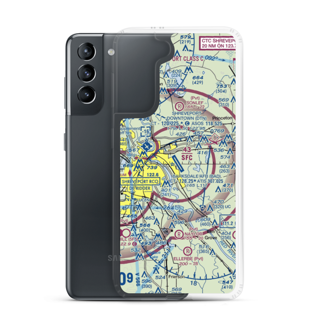 Barksdale Air Force Base (BAD) VFR Sectional Samsung Case Samsung Galaxy S21 model shown