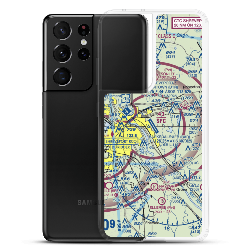 Barksdale Air Force Base (BAD) VFR Sectional Samsung Case Samsung Galaxy S21 Ultra model shown