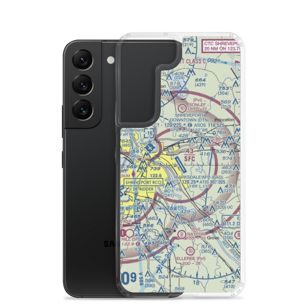 Barksdale Air Force Base (BAD) VFR Sectional Samsung Case Samsung Galaxy S22 model shown