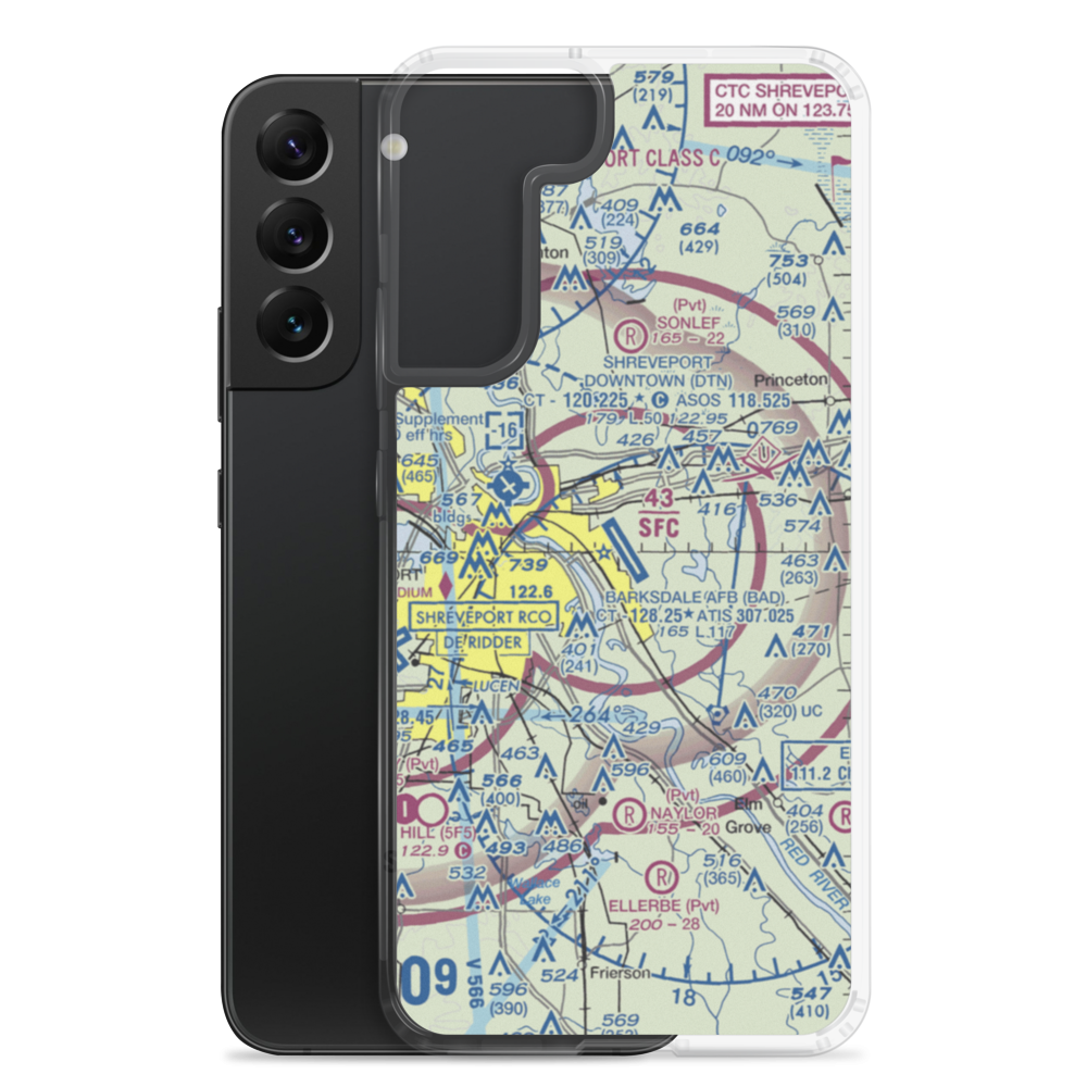 Barksdale Air Force Base (BAD) VFR Sectional Samsung Case Samsung Galaxy S22 Plus model shown