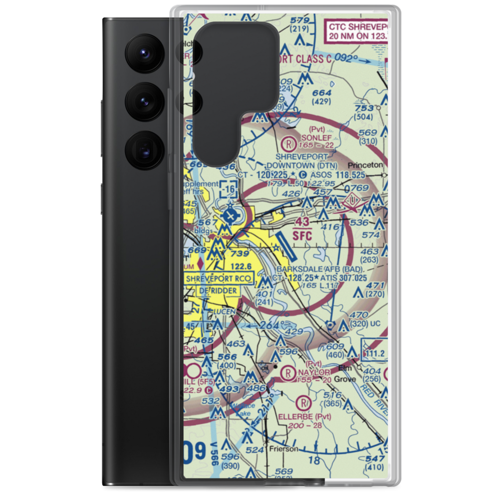 Barksdale Air Force Base (BAD) VFR Sectional Samsung Case Samsung Galaxy S22 Ultra model shown