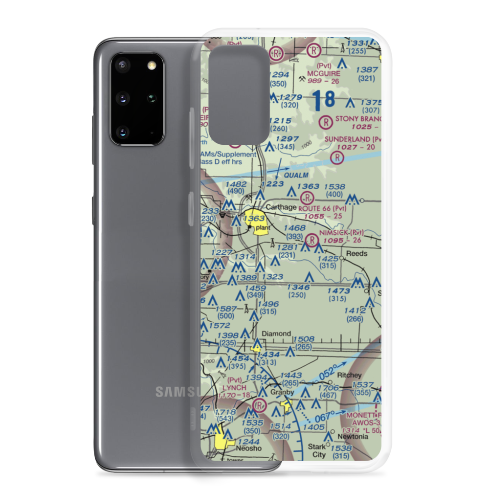Barlet's Base Airport (MO33) VFR Sectional Samsung Case Samsung Galaxy S20 Plus model shown