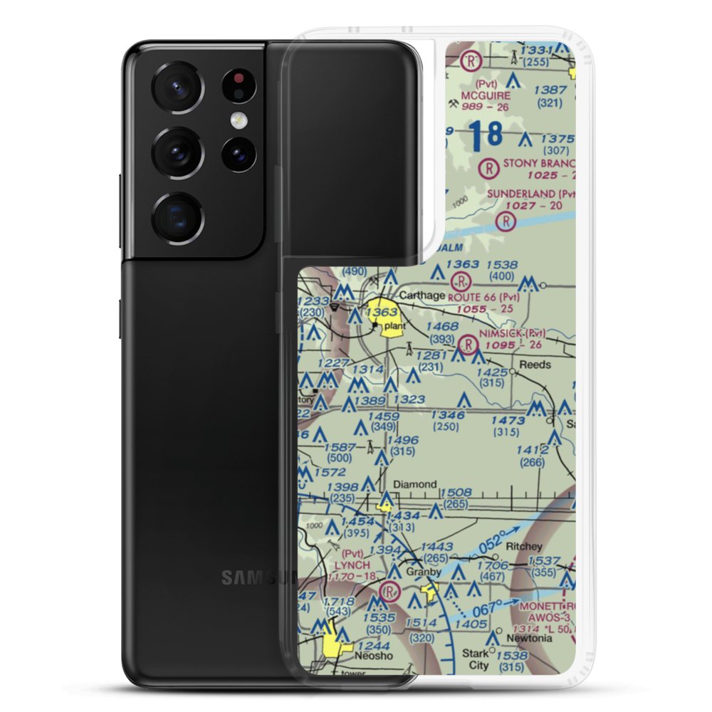 Barlet's Base Airport (MO33) VFR Sectional Samsung Case Samsung Galaxy S21 Ultra model shown