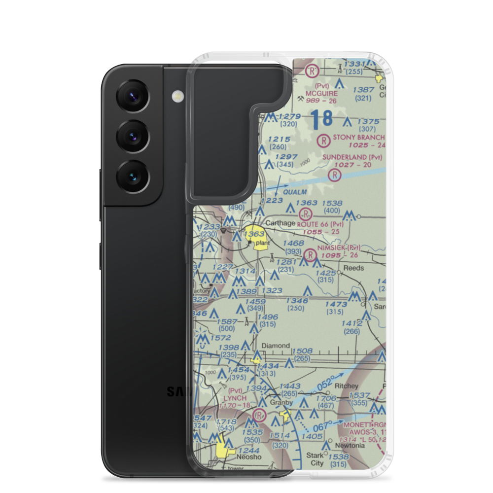 Barlet's Base Airport (MO33) VFR Sectional Samsung Case Samsung Galaxy S22 model shown