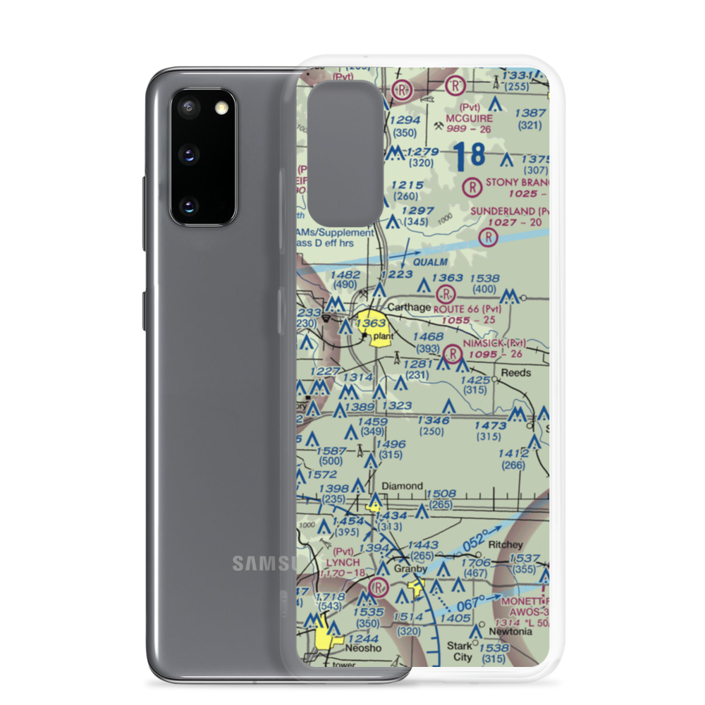 Barlet's Base Airport (MO33) VFR Sectional Samsung Case Samsung Galaxy S20 model shown