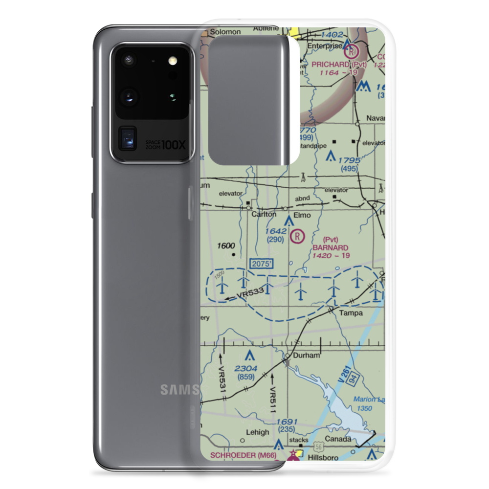 Barnard Airport (51KS) VFR Sectional Samsung Case Samsung Galaxy S20 Ultra model shown