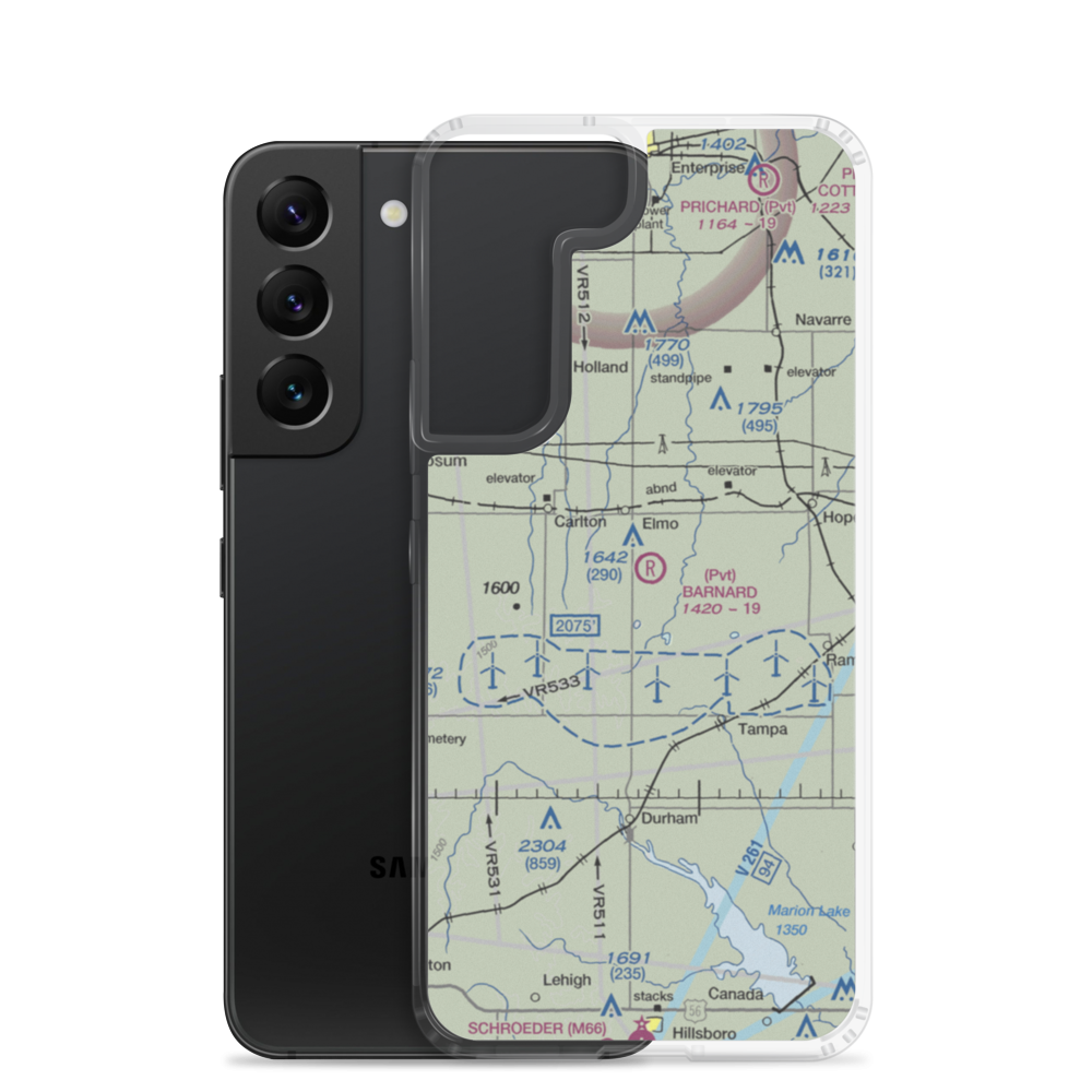 Barnard Airport (51KS) VFR Sectional Samsung Case Samsung Galaxy S22 model shown